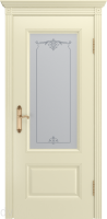 Межкомнатная дверь АККОРД-В0 (остекленное) - слоновая кость без патины