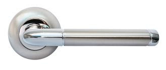 Дверные ручки RUCETTI RAP 2 SN/CP Цвет - Белый никель/хром
