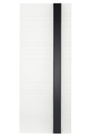 Межкомнатная дверь LP-11 (остекленное) - белая эмаль, стекло черное