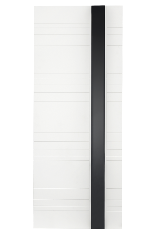 Межкомнатная дверь LP-11 (остекленное) - белая эмаль, стекло черное