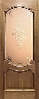 Дворецкий Венеция-3 Натуральный дуб бронзовое стекло с шелкографным рисунком