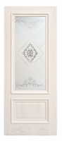 Дворецкий Парма Ясень карамельный белое стекло с гравировкой и шелкографией