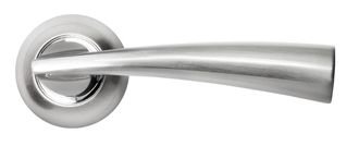Дверные ручки RUCETTI RAP 18 SN/CP Цвет - Белый никель/хром